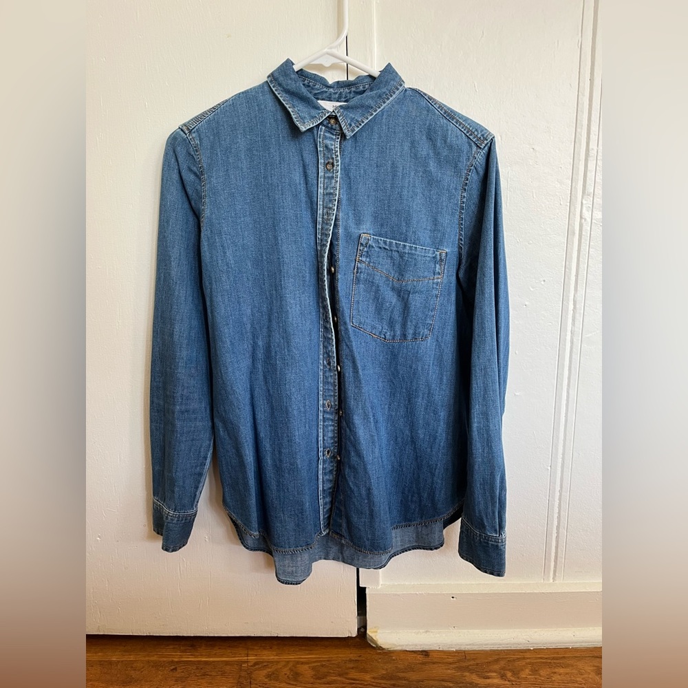 Mango denim button down shirt